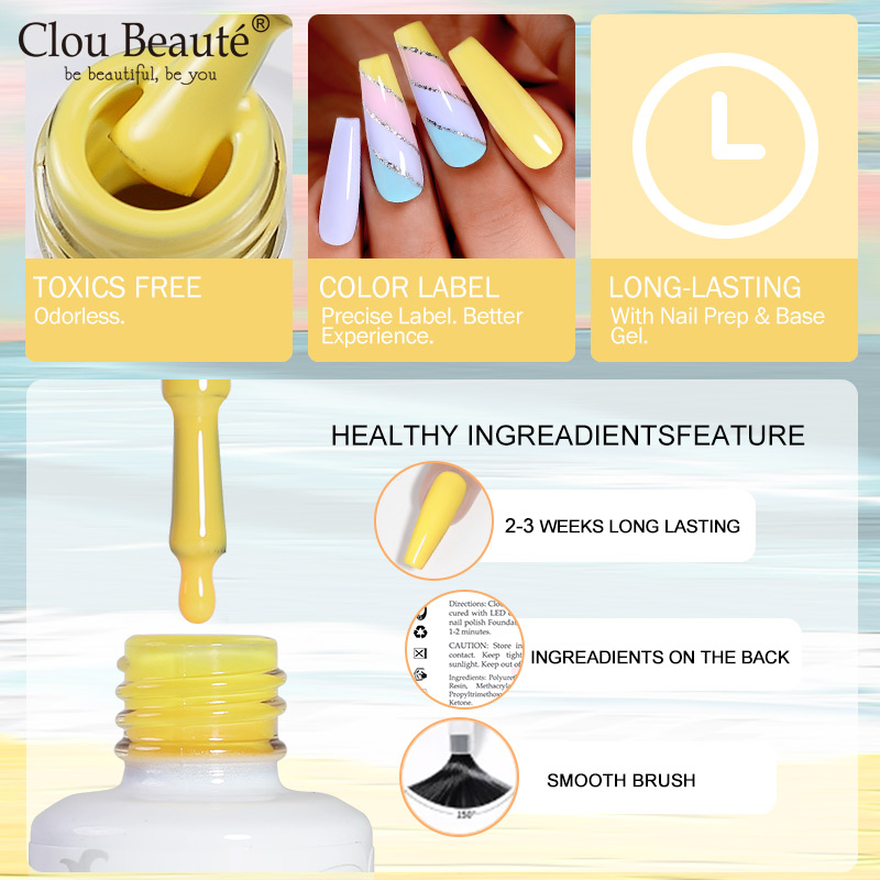 Clou Beaute Bright Yellow Neon - огляд і ціна Nail Art Natural Pink