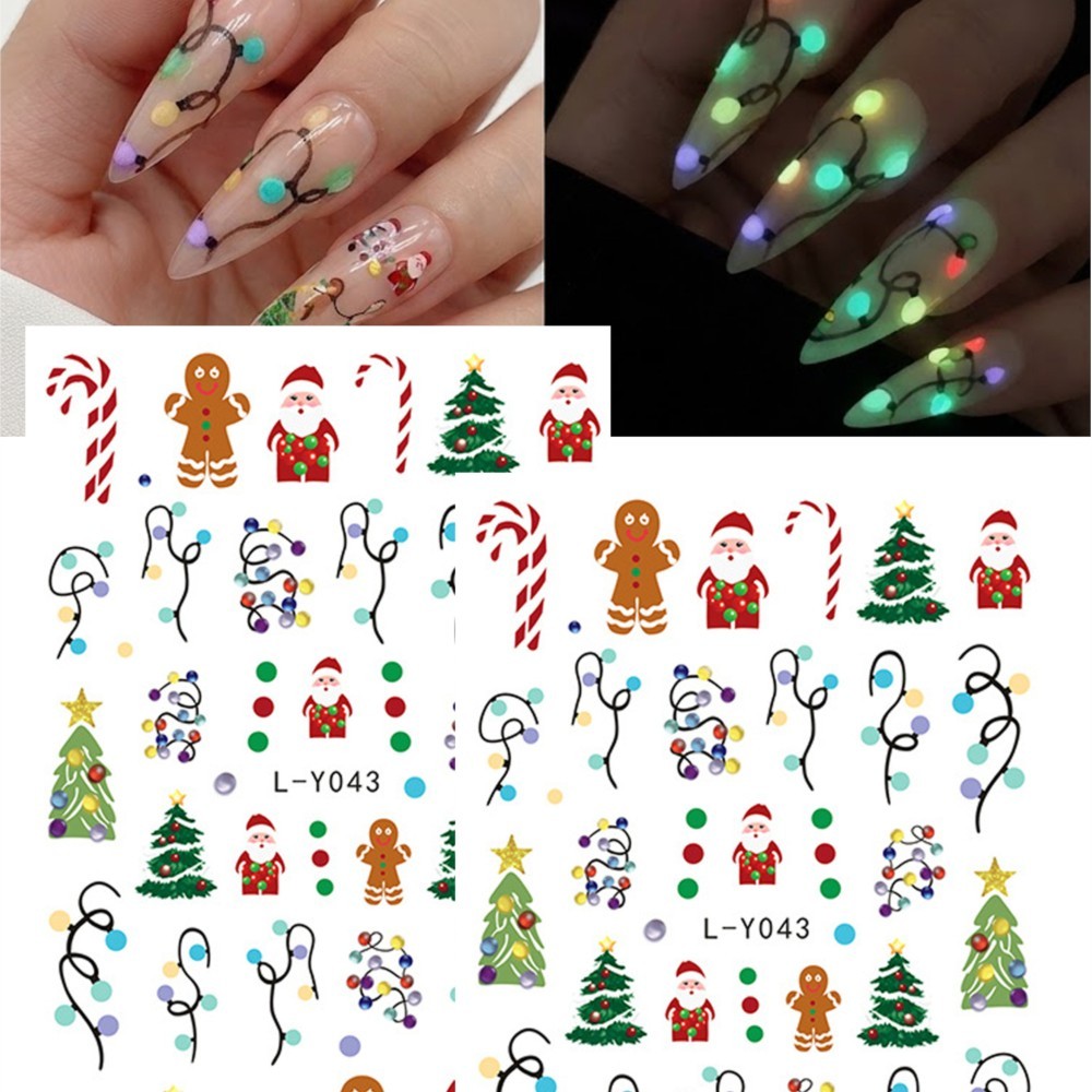 2Pcs Christmas Glow‑in‑the‑Dar - огляд і ціна Nail Art Xmas Stickers