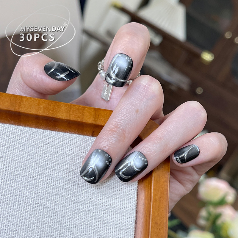 30 pieces French handmade blac - огляд і ціна Nail Art Full Cat Eye
