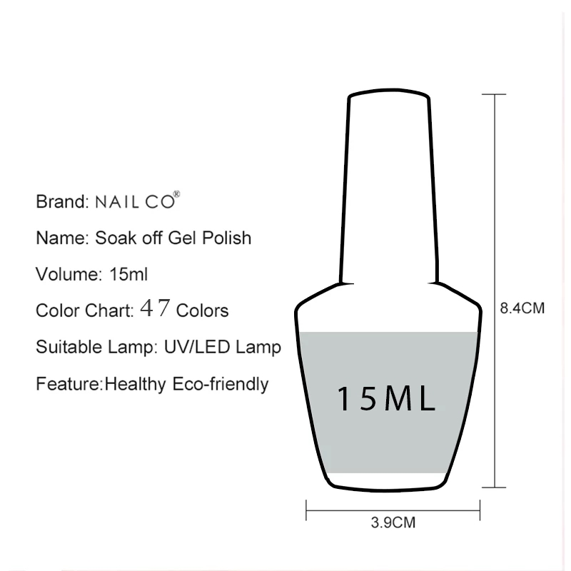 NAILCO 15ml Gel Nail Polish Re - огляд і ціна Nail Art Natural Pink