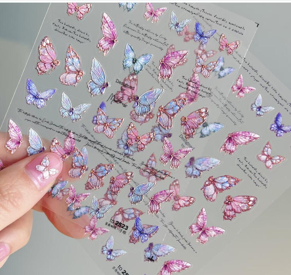 5D Embossed Butterfly Sticker  - огляд і ціна Nail Art Gothic