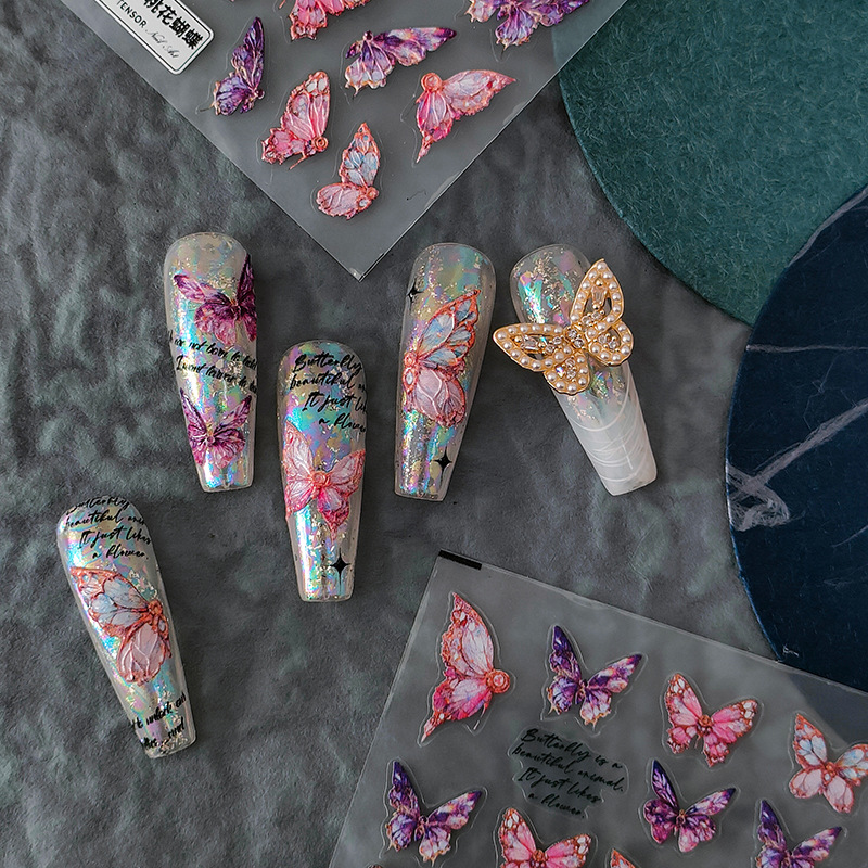 5D Embossed Butterfly Sticker  - огляд і ціна Nail Art Gothic
