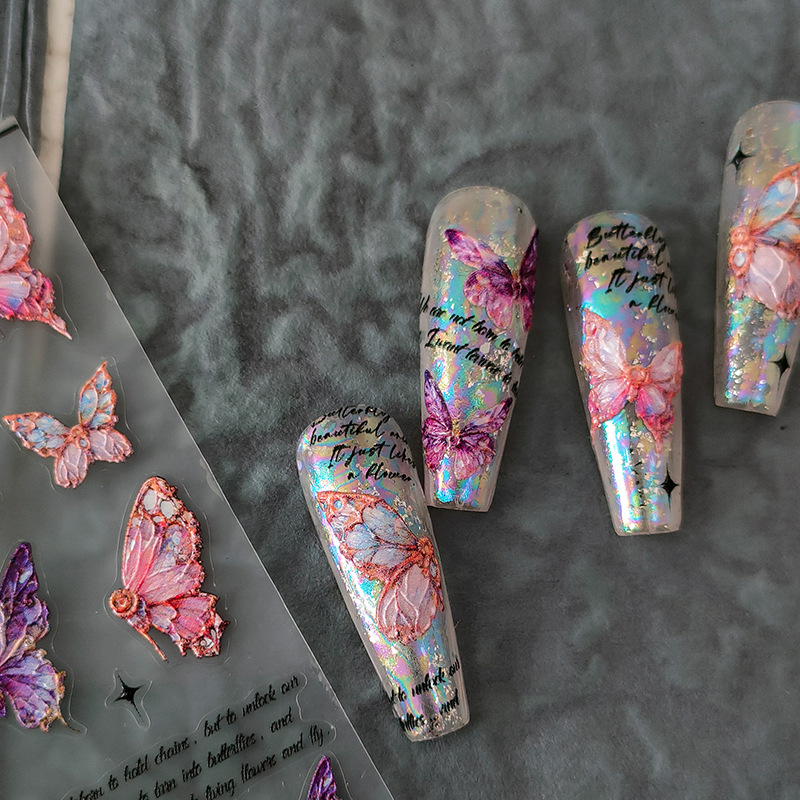 5D Embossed Butterfly Sticker  - огляд і ціна Nail Art Gothic