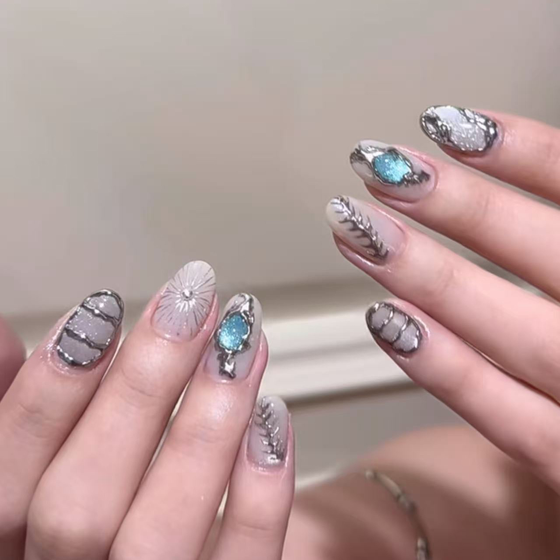 10pcs Handmade Short Press On  - огляд і ціна Nail Art Full Cat Eye