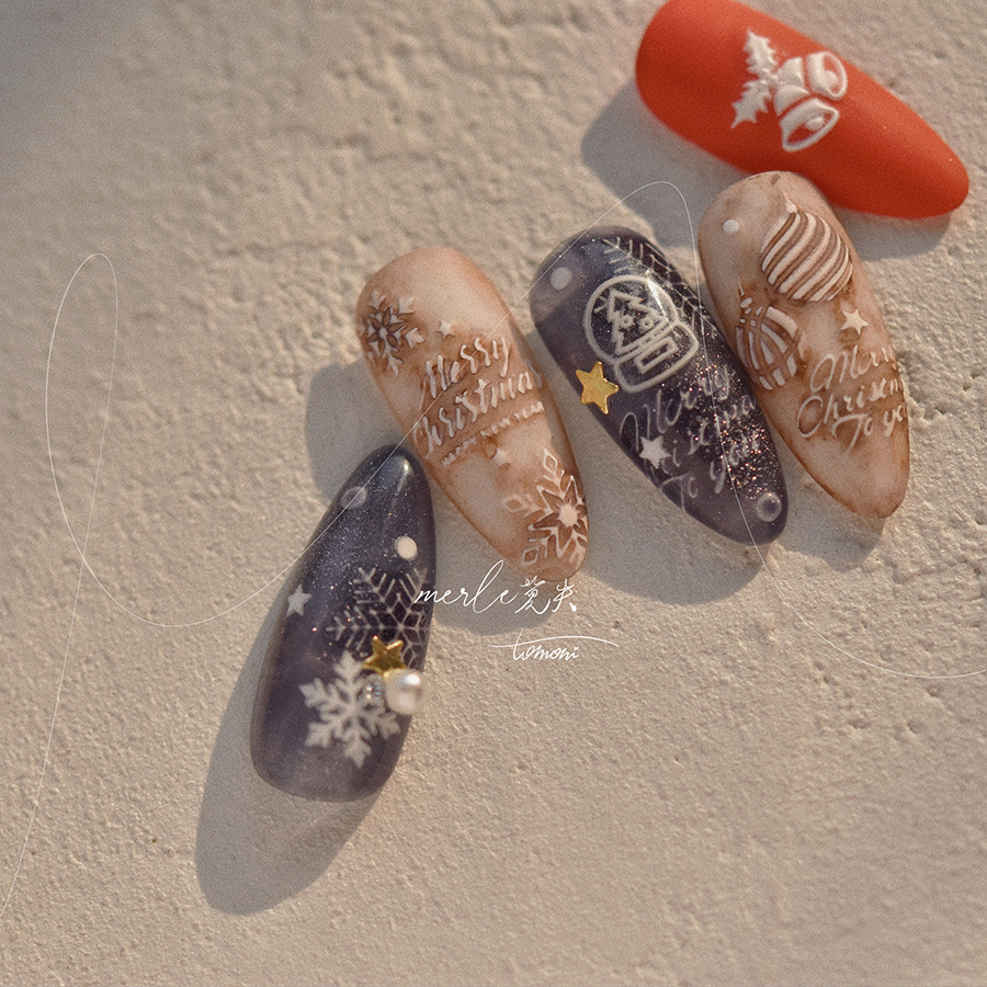 5D Relief Pure White Merry Chr - огляд і ціна Nail Art Xmas Stickers
