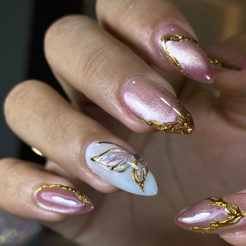 Cat Eye Almond False Nails Gol - огляд і ціна Nail Art Full Cat Eye