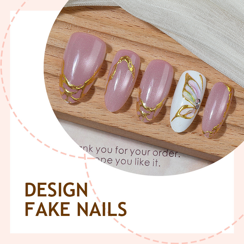 Cat Eye Almond False Nails Gol - огляд і ціна Nail Art Full Cat Eye
