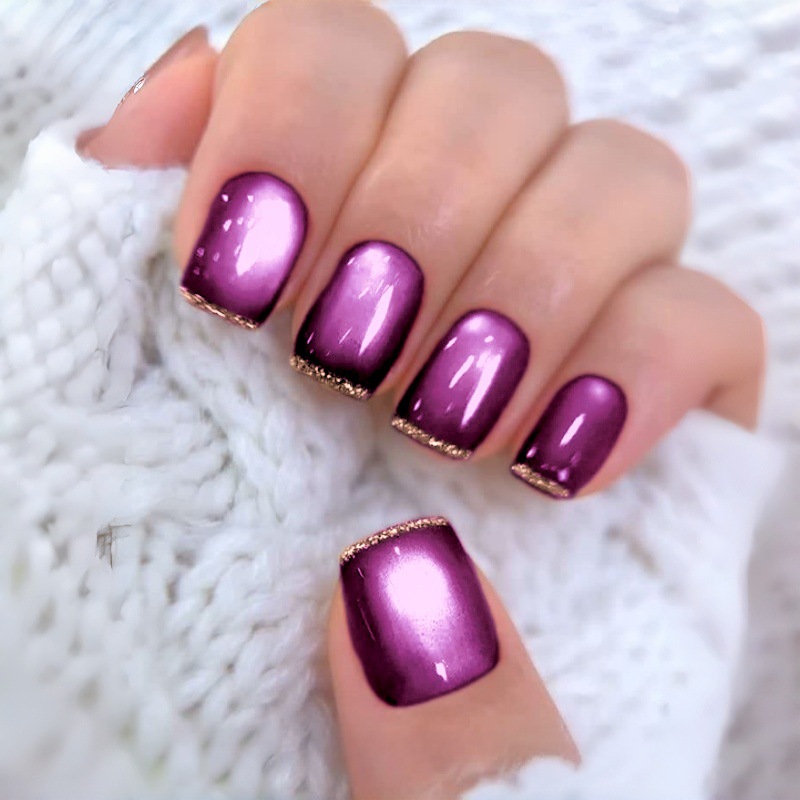 Short square fake nails for wo - огляд і ціна Nail Art Full Cat Eye
