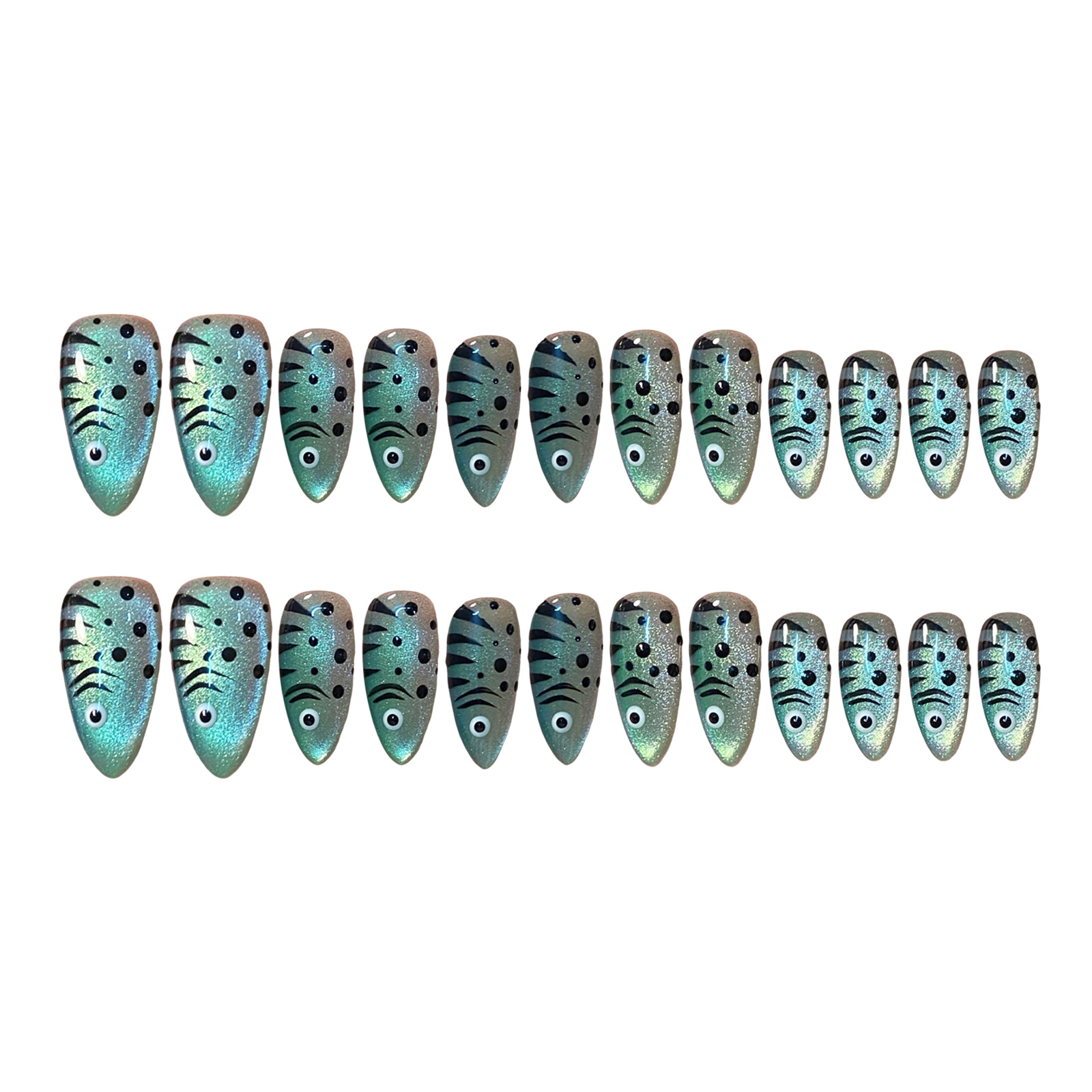 24pcs Cat Eyes Press On Nails  - огляд і ціна Nail Art Full Cat Eye