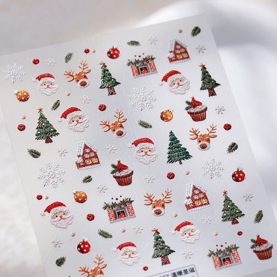Cute Christmas Bear & Gingerbr - огляд і ціна Nail Art Xmas Stickers