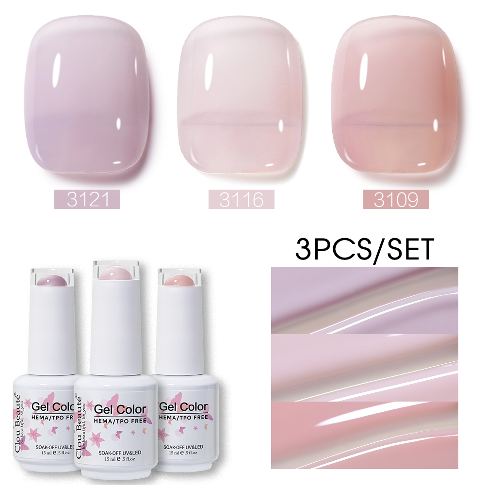 Clou Beaute 3pcs Ice-clear Jel - огляд і ціна Nail Art Natural Pink