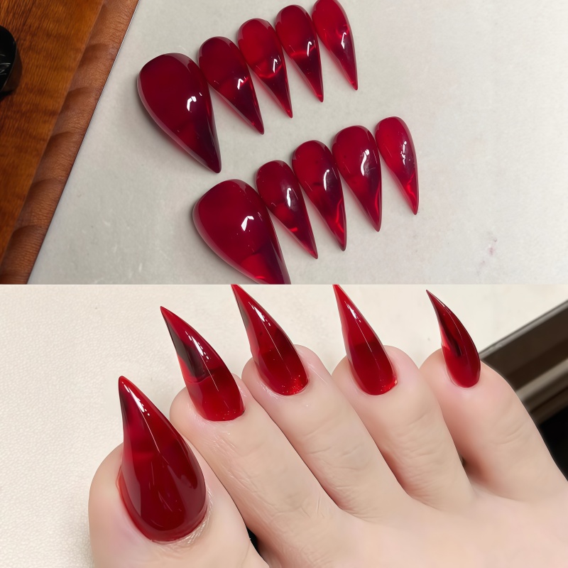Long Stiletto Press On Nails,  - огляд і ціна Nail Art Gothic