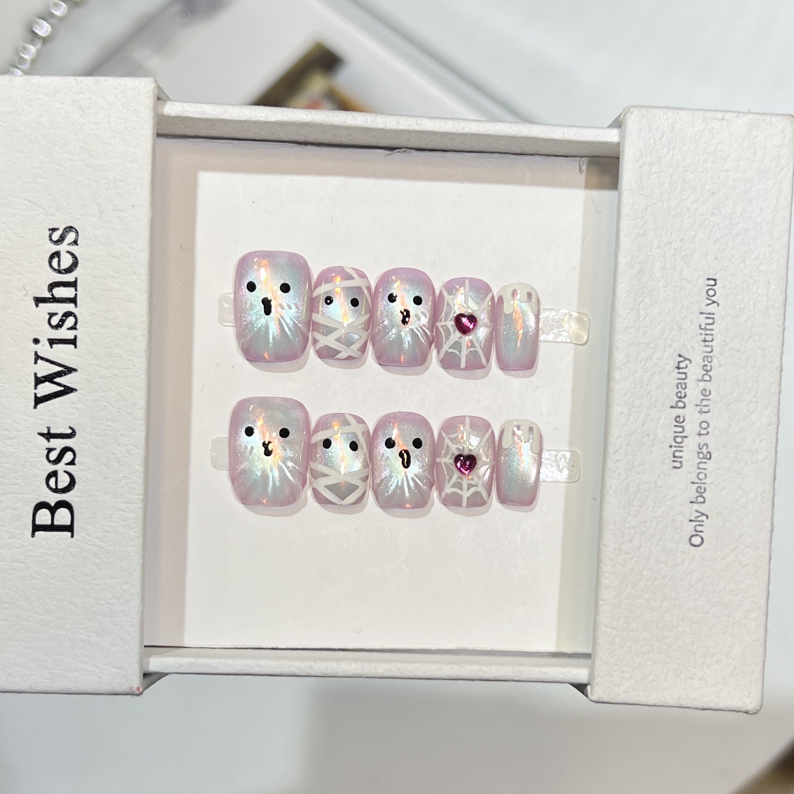 10pcs Handmade Short Press on  - огляд і ціна Nail Art Full Cat Eye