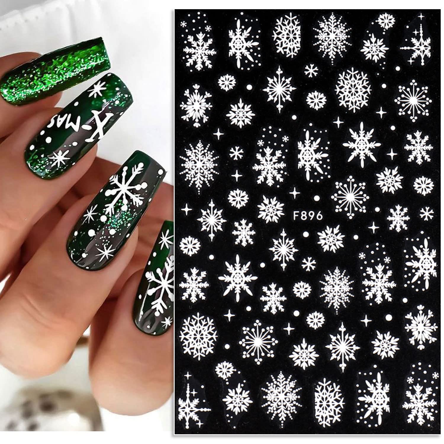 3D Snowflake Nail Art Decals W - огляд і ціна Nail Art Xmas Stickers