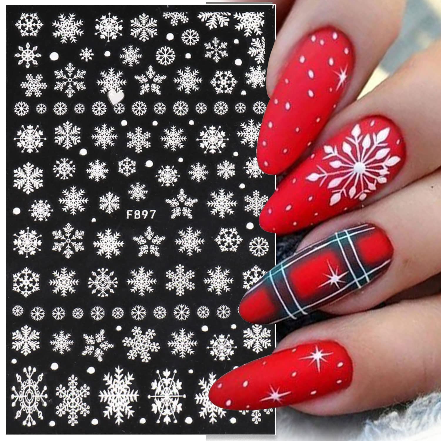 3D Snowflake Nail Art Decals W - огляд і ціна Nail Art Xmas Stickers