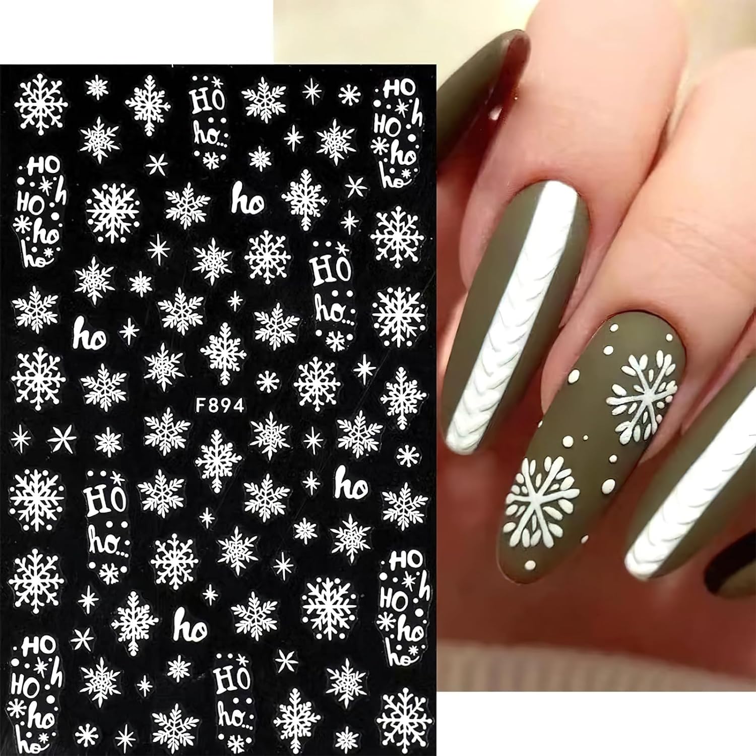 3D Snowflake Nail Art Decals W - огляд і ціна Nail Art Xmas Stickers